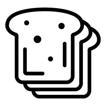 Sliced bread icon, outline style Stock Illustration