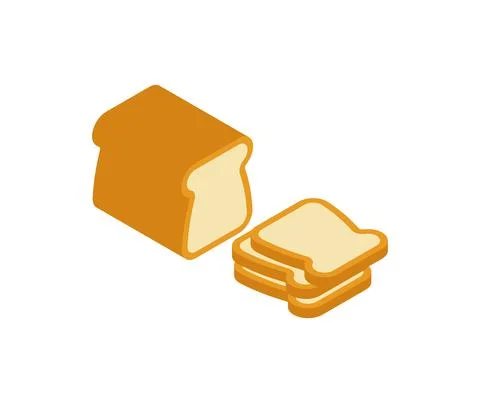 Sliced bread isolated. Food rooty vector illustration Illustrazione stock