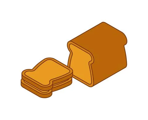 Sliced bread isolated. Food rooty vector illustration Illustrazione stock