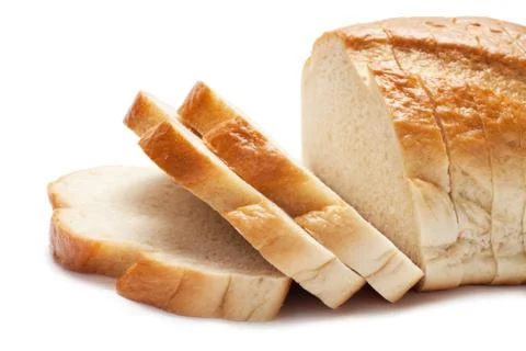 Sliced bread isolated over white background Stock Photos