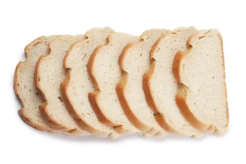 Sliced bread isolated over white background Stock Photos