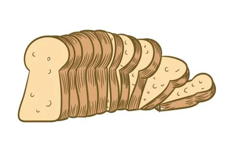 Sliced Bread isolated on white background-Vector Illustration Stock Illustration