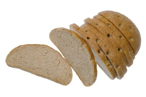 Sliced bread isolated on white background Stock Photos