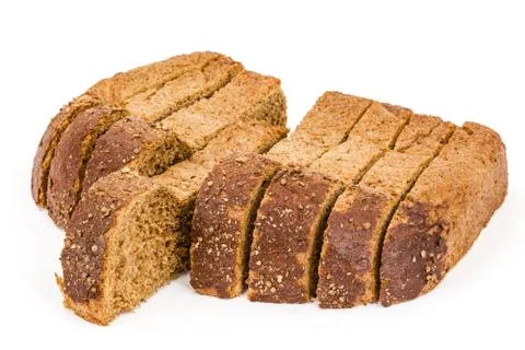 Sliced of bread, isolated on white background Stock Photos