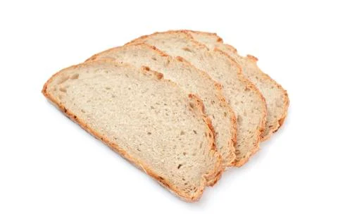 Sliced bread isolated on white background. Stock Photos