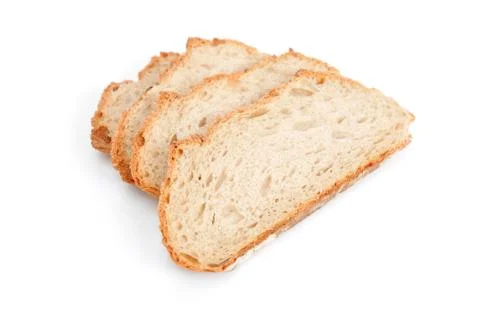 Sliced bread isolated on white background. Stock Photos