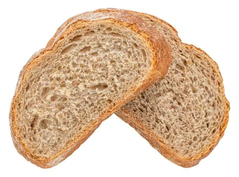 Sliced Bread isolated on white background. Top view Stock Photos