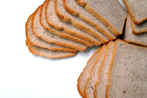 Sliced bread isolated on white background Stock Photos