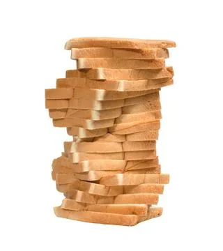Sliced bread isolated on white background Stock Photos