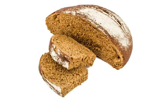 Sliced of bread, isolated on white background Stock Photos