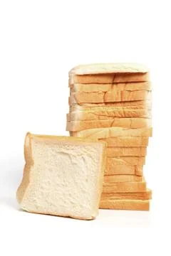 Sliced bread isolated on white Stock Photos