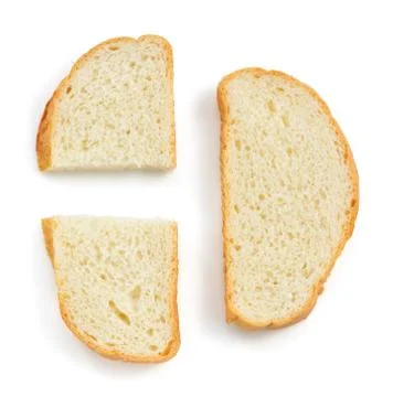 Sliced bread isolated on white Stock Photos