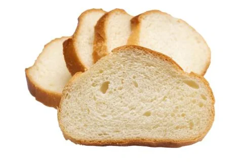 Sliced bread isolated on the white Stock Photos