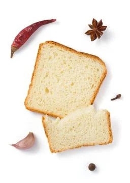 Sliced bread isolated on white Foto stock