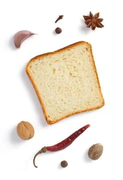 Sliced bread isolated on white Stock Photos