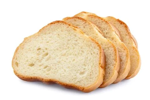 Sliced bread loaf close-up on a white. Isolated Stock Photos