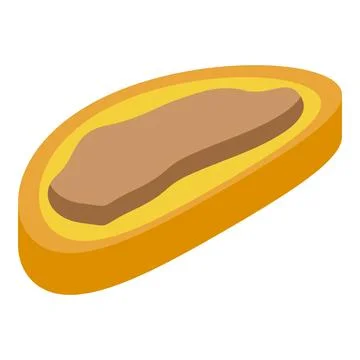 Sliced bread loaf with filling lying on white background イラスト素材