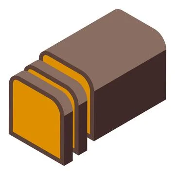 Sliced bread loaf isometric icon illustrating bakery Illustrazione stock
