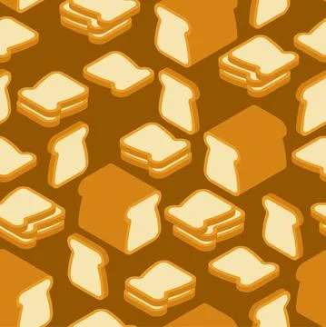 Sliced bread pattern seamless. Food rooty background. vector texture Illustrazione stock