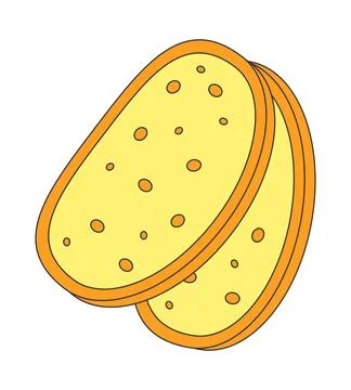 Sliced bread pieces 2D cartoon clip art Stock Illustration