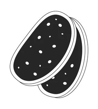 Sliced bread pieces black and white cartoon clipart Stock Illustration