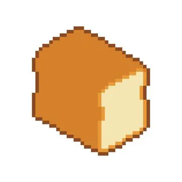 Sliced bread pixel art. Pixelated Food rooty. 8 bit vector illustration Illustrazione stock