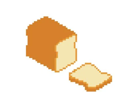 Sliced bread pixel art. Pixelated Food rooty. 8 bit vector illustration Illustrazione stock