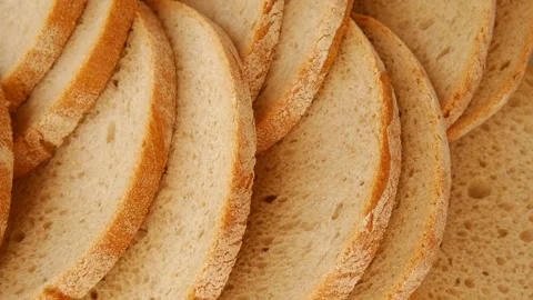 Sliced bread on a plate. Stock Footage 328694369