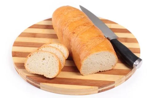 Sliced bread on plate Stock Photos