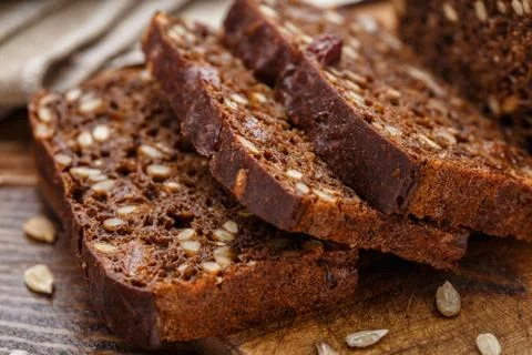 Sliced bread with seeds Stock Photos