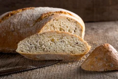 Sliced bread with seeds Foto stock