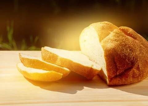 Sliced bread is on the table Stock Photos