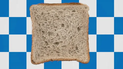 Sliced bread timelapse checker background alpha matte Stock Footage 38598372