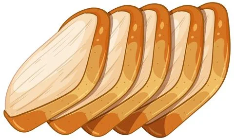 Sliced Bread Vector Illustration with Warm Tones Illustrazione stock