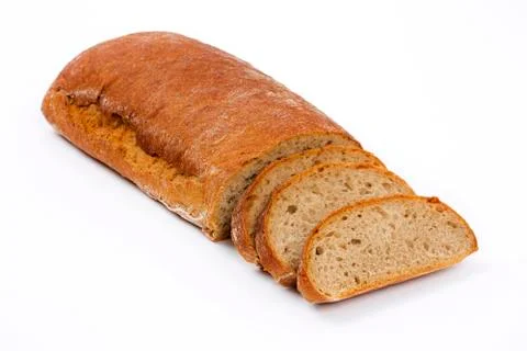 Sliced bread on a white background Foto stock