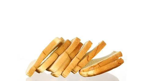 Sliced bread on white background Stock Photos