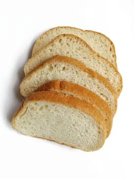 Sliced bread on a white background Stock Photos