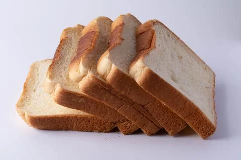 Sliced bread on a white background Stock Photos
