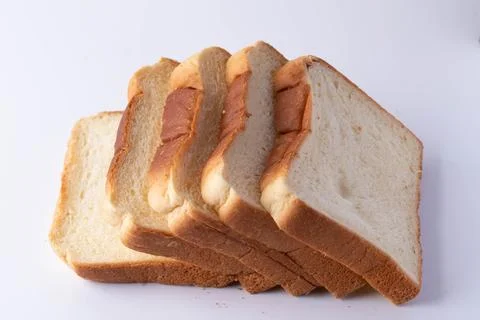 Sliced bread on a white background Stock Photos