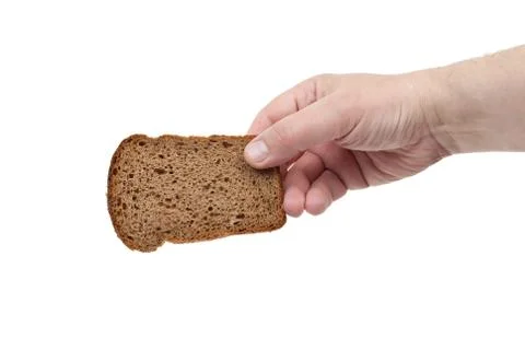 Sliced bread win hand Stock Photos