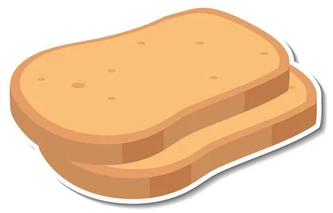 Sliced breads sticker on white background Ilustración de archivo