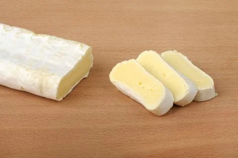 Sliced ??brie cheese Stock Photos