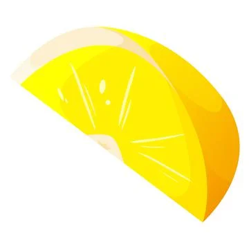 Sliced bright yellow lemon. Slice of lemon. Stock Illustration