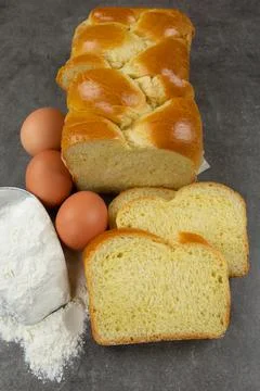 Sliced brioche Foto stock
