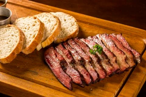 Sliced brisket with bread Stock Photos