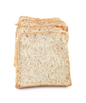 Sliced brown bread isolated on white, clipping path included Stock Photos