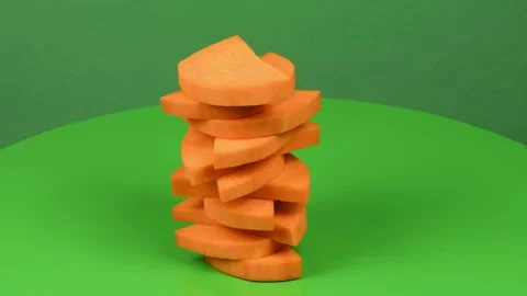 Sliced butternut squash (Cucurbita moschata, butternut pumpkin or guitar gramma) Stock Footage 167267673