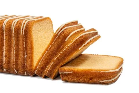Sliced cake loaf close-up. Stock Photos