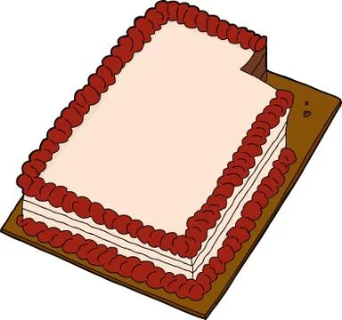 Sliced cake over white Stock Illustration