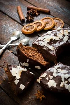 Sliced cake Stock Photos